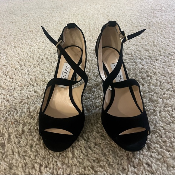 Jimmy Choo Emsy 85 black suede heels - Picture 5 of 12